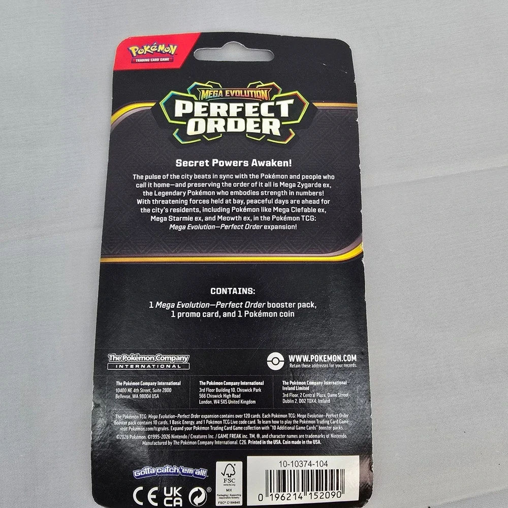 Pokémon TCG Mega Evolution Perfect Order x1 /Phantasmal Flames x18 Blister Packs